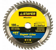 Диск пильный по дереву STAYER MASTER 190х20 мм, 48 Т 3682-190-20-48