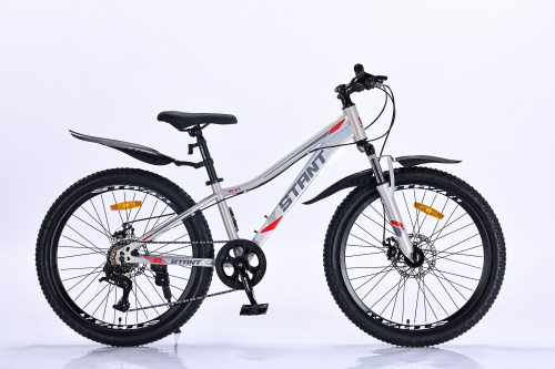 Велосипед 24" STANT MD415 12",6 ск,серебристый/красный
