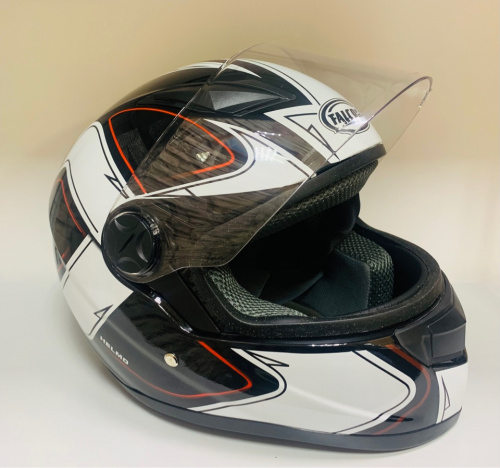 Мотошлем FALCON XZF-08 L чёрно-белый глянец