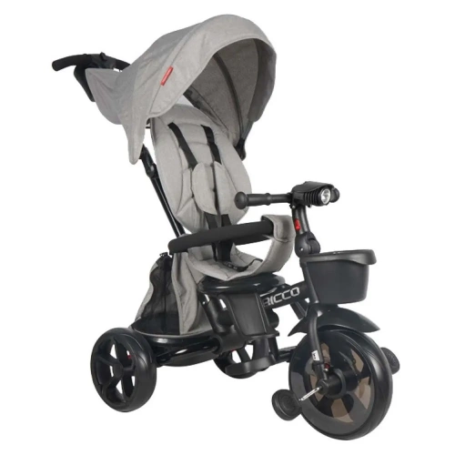 Велосипед трехколёсный Ricco grey, серый, с крышей Велосипед трехколёсный Ricco grey, серый, с крышей