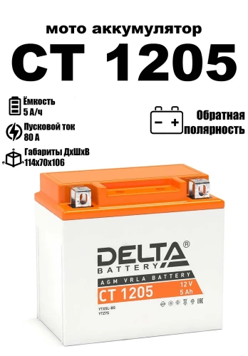 Аккумулятор Dеlta свинцово-кислотный 12В, 5А (СТ 12-05) 106х70х114 мм фото 2 Аккумулятор Dеlta свинцово-кислотный 12В, 5А (СТ 12-05) 106х70х114 мм фото 2