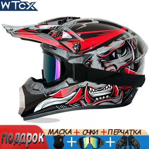 Мотошлем WTCX FOX ,цвет бело-чёрно-зелёный Мотошлем WTCX FOX ,цвет бело-чёрно-зелёный
