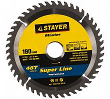 Диск пильный по дереву STAYER 190х30х48Т 3682-190-30-48